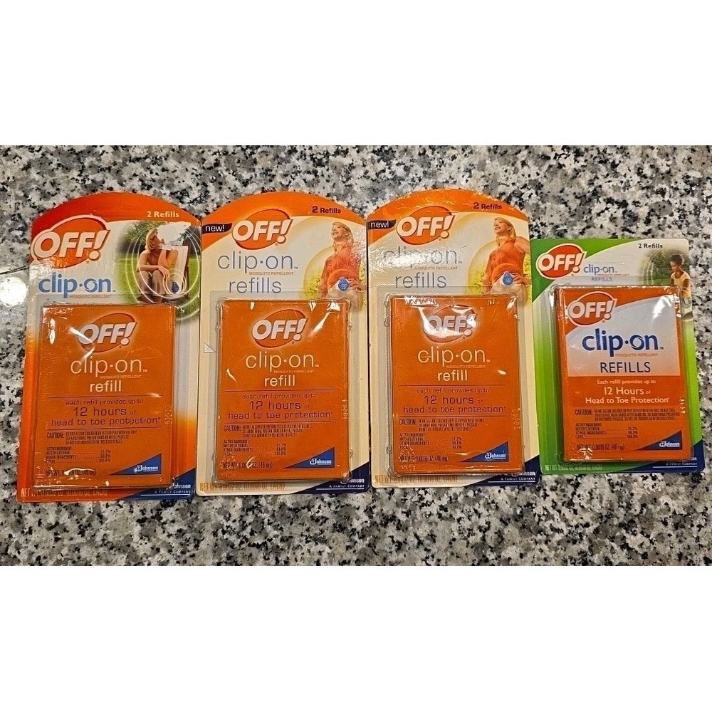 OFF!‎ Clip-On Mosquito Repellent 4x-2pk Refills, 1x Pack Loose, Away 12 Hr New